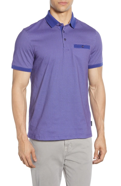 Shop Ted Baker Outbak Geo Pocket Polo Shirt In Dark Blue