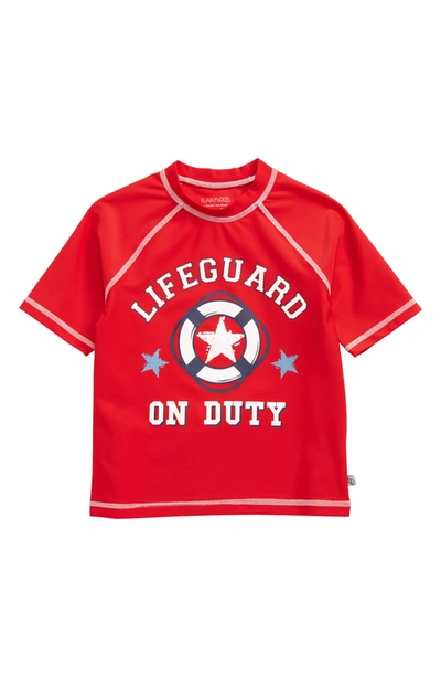 Shop Flapdoodles Lifeguard Rashguard In Red