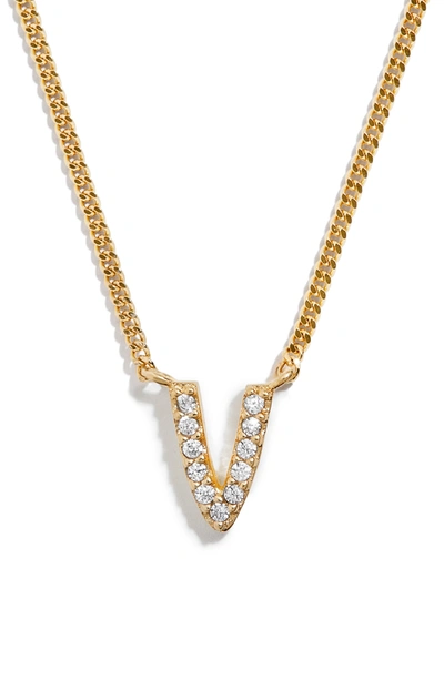 Shop Baublebar Crystal Graffiti Initial Pendant Necklace In Gold V