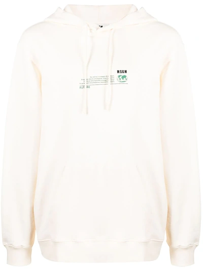 Shop Msgm Fantastic Green Future-print Hoodie In Neutrals