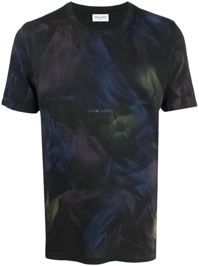 Shop Saint Laurent Abstract Print T-shirt In Black