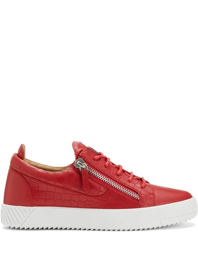 Shop Giuseppe Zanotti Frankie Low-top Sneakers In Red