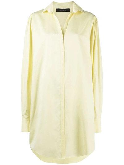 Shop Federica Tosi Bell-sleeves Shirt Dress In Yellow