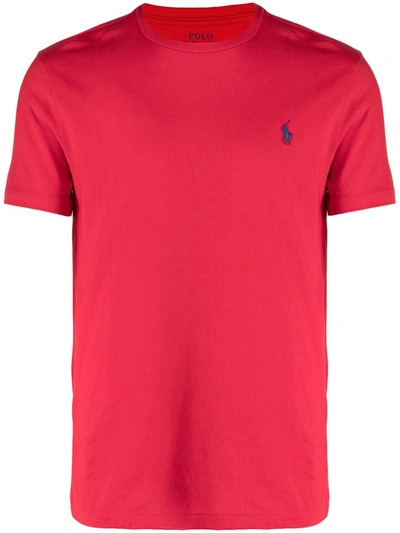 Shop Polo Ralph Lauren Polo Pony Embroidered T-shirt In Red