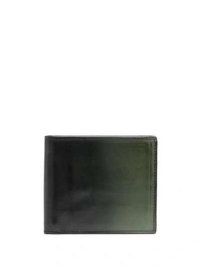 Shop Officine Creative Billfold Ombré-effect Leather Wallet In Green