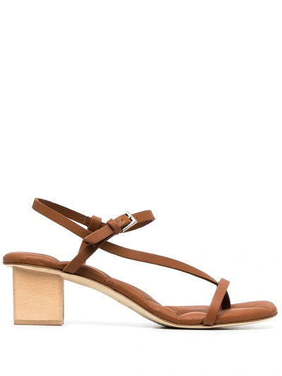 Shop Del Carlo Strappy Open Toe Sandals In Brown