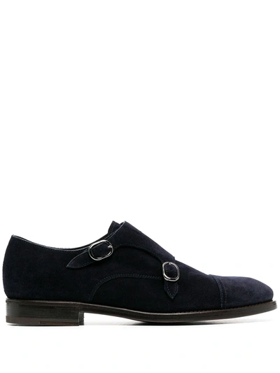 Shop Henderson Baracco Side-buckle Monk Shoes In Blue