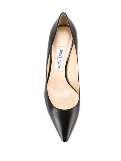 Shop Jimmy Choo Romy Leather Pumps In Black