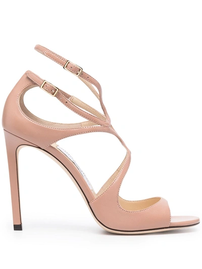 100mm Lang Patent Leather Sandals In Pink