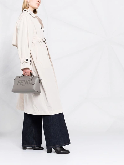 Shop Max Mara Cotton Trench Coat In Beige