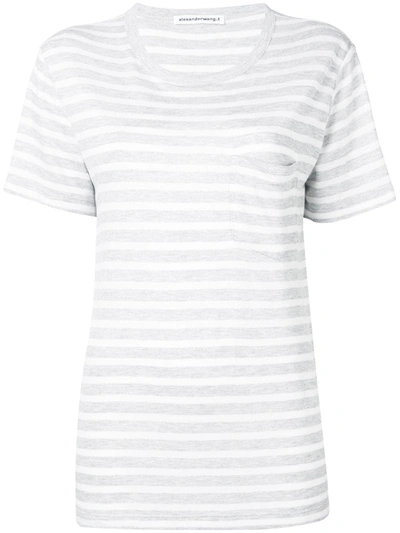 Shop Alexander Wang T Striped T-shirt In Grey