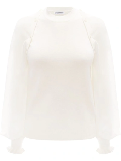 Shop Jw Anderson Detachable Sheer Sleeve Blouse In White