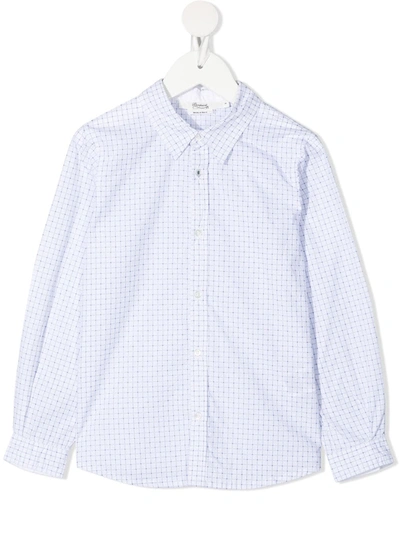 Shop Bonpoint Cotton Checked Shirt In White