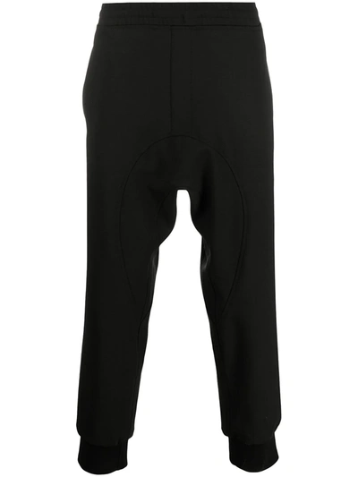 Shop Neil Barrett Cropped Drop-crotch Trousers In Black