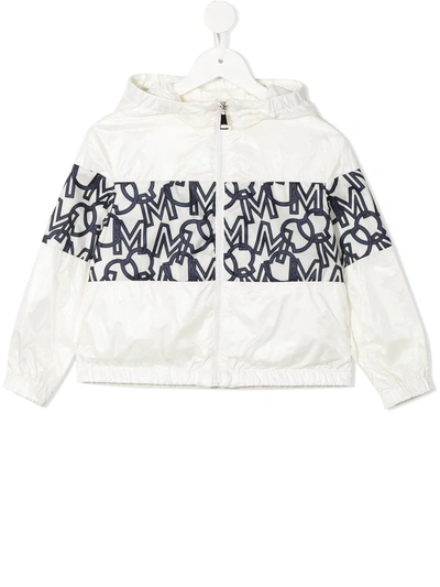 Shop Moncler Monogram-print Hooded Jacket In White