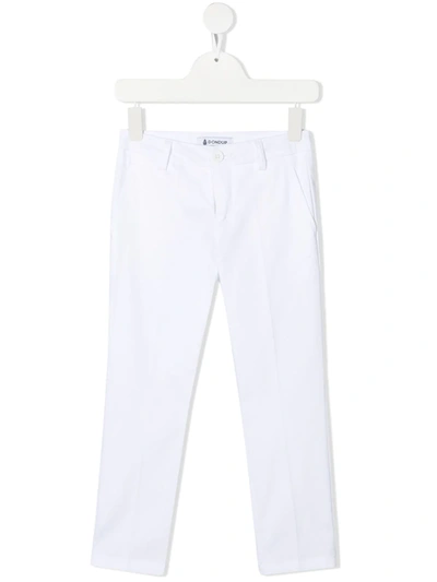 Shop Dondup Slim-fit Cotton Chinos In White