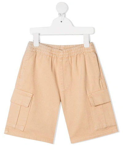 Shop The New Society Organic Cotton Cargo Shorts In Neutrals