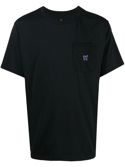 Shop Needles Embroidered-logo T-shirt In Black