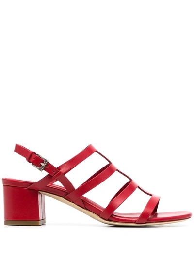 Shop Del Carlo Block-heel Sandals In Red