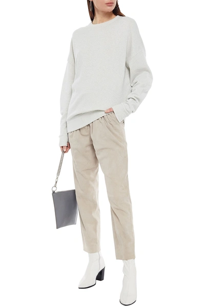 Iro Regent Metallic French Cotton-blend Terry Sweatshirt In Light Gray