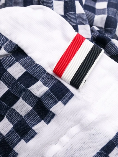 Shop Thom Browne Gingham Check Tights In Blue