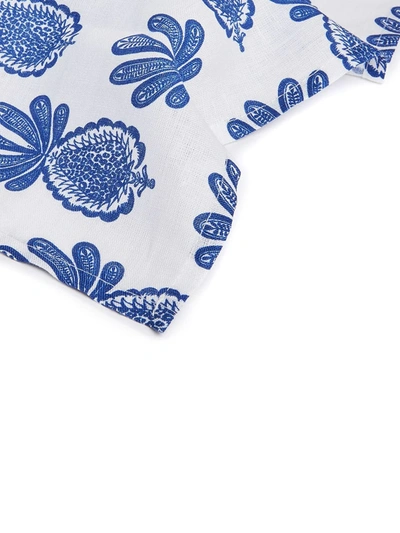 La Doublej Pineapple-print Linen Napkins (set Of 6) In White