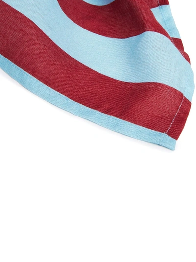 La Doublej Set Of 6 Large Striped Napkins (45x45) In Blue