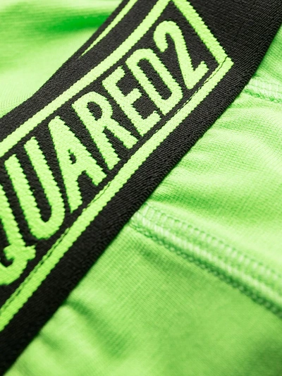 Shop Dsquared2 Logo-waistband Briefs In Green