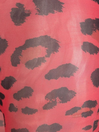 Philipp Plein Leopard Print Tights In Red