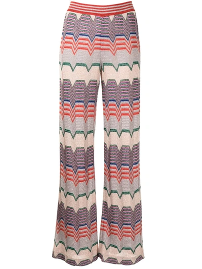Pre-owned Missoni Metallic Threading Flared Trousers In Multicolour