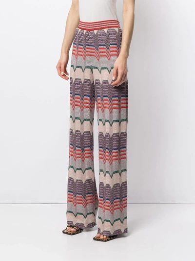 Pre-owned Missoni Metallic Threading Flared Trousers In Multicolour