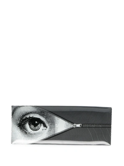 Shop Fornasetti Occhi Painted Tray In Black