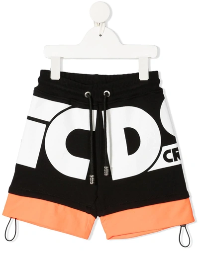 Gcds Logo-print Drawstring Shorts In Black