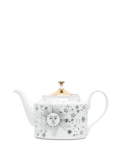 Shop Fornasetti Solitario Hand Painted Teapot In White