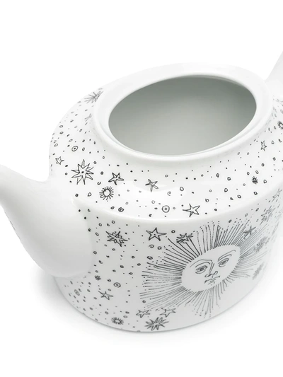 Fornasetti Solitario Hand Painted Teapot In White