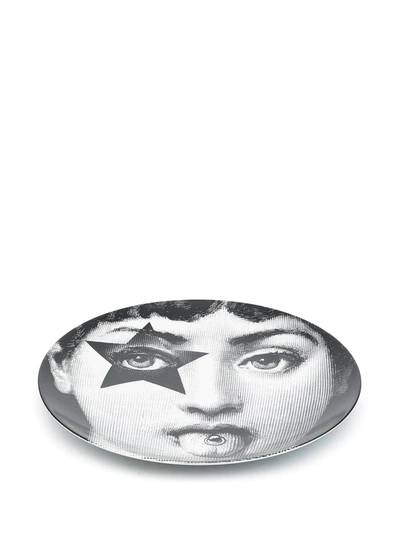 Fornasetti T&v Ceramic Wall Plate In White