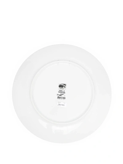 Shop Fornasetti T&v Ceramic Wall Plate In White