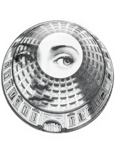 Shop Fornasetti T&v Ceramic Wall Plate In Black