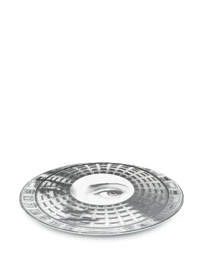 Fornasetti T&v Ceramic Wall Plate In Black
