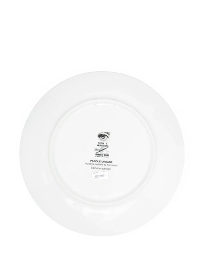 Shop Fornasetti T&v Ceramic Wall Plate In Black