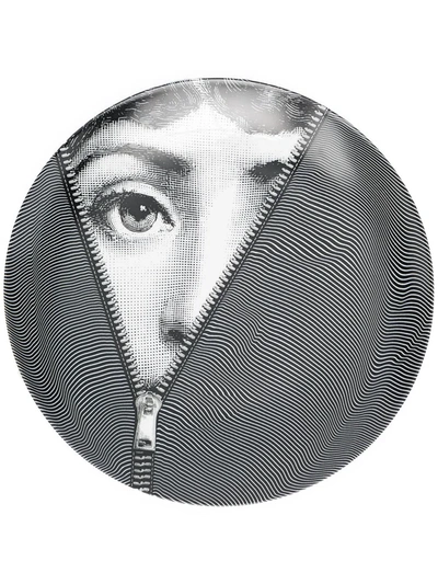 Shop Fornasetti T&v Ceramic Wall Plate In Black