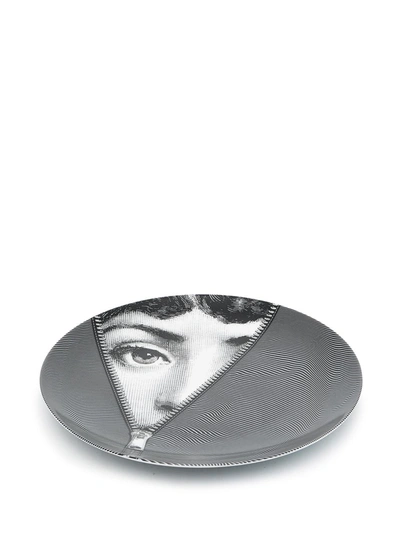 Shop Fornasetti T&v Ceramic Wall Plate In Black