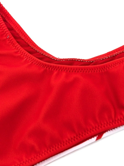Shop Gcds Asymmetric One-shoulder Bandeau Bikini In Red