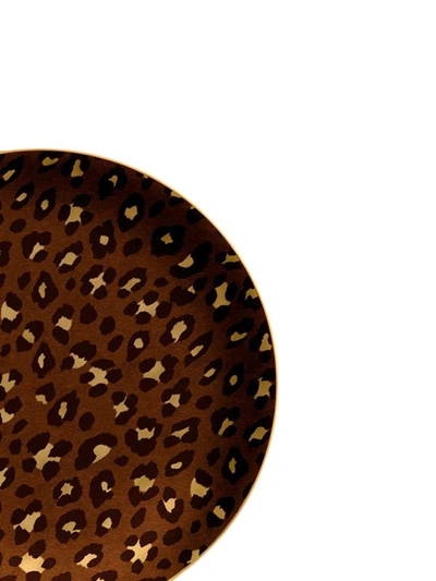 Shop L'objet Leopard Cake Plate In Brown