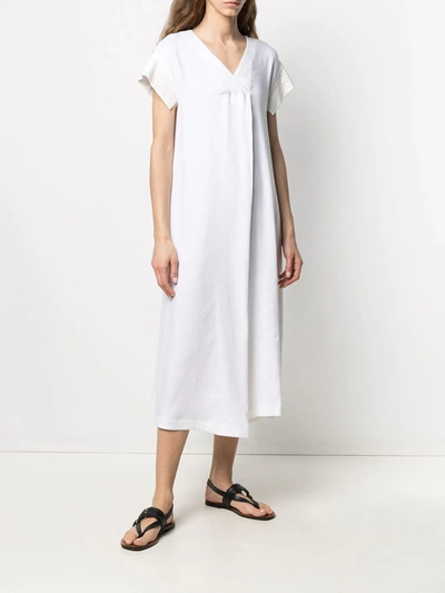Shop Lorena Antoniazzi Wrap Back Midi Dress In White