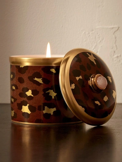 Shop L'objet Leopard Print Candle In Brown