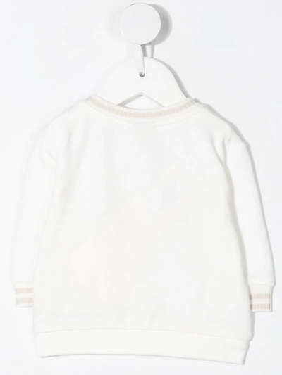 Shop Fendi Ff-logo Bear Print Sweatshirt In White