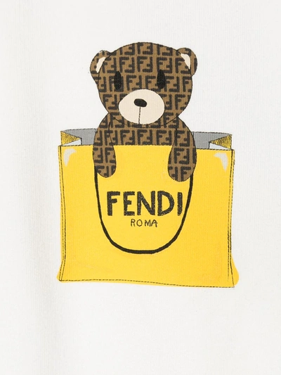 Shop Fendi Ff-logo Bear Print Sweatshirt In White