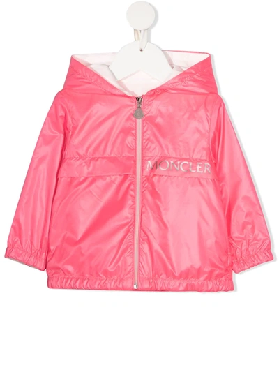 Shop Moncler Logo-print Jacket In 粉色