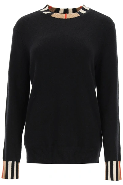 Shop Burberry Eyre Cashmere Sweater In Black (black)